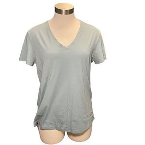 Kit & Ace Womens T-Shirt V-Neck Aqua Blue Sz. M